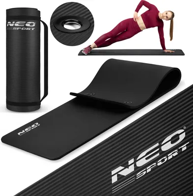 Obrázok produktu pre Mata do ćwiczeń z otworami gruba 183 x 60 cm Neo-Sport - 192000 czarna