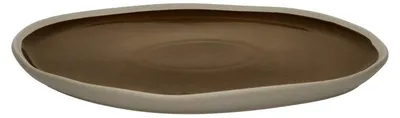 Obrázok produktu pre Pomax, servírovací tanier z porcelánu, olivovo zelený, rozmer: 27 cm (dĺžka) x 24,3 cm (šírka) x 1,5 cm (výška)