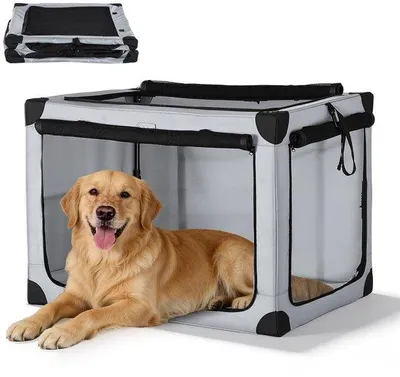 Produktbild von Faltbarer Hundekäfig – Transportbox für kleine und mittelgroße Hunderassen – platzsparend – ideal für Reisen