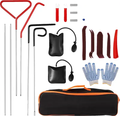 Image de Kit d'outils pour automobile, 21 pièces, avec pompe à air, orange
