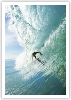 Produktbild von Poster - Poster ohne Rahmen - Abenteuer surfer welle ozean - 70x100 cm - Wand Bild - Wanddeko - Wandbilder - Kunstposter - Wandposter - Bilder - Kunstdruck - Wandbild - P2XPA70x100-2541