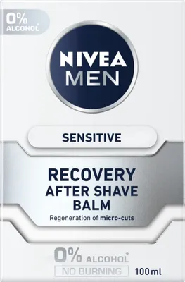 A product shot of Nivea Men Sensitive Recovery After Shave Balm.