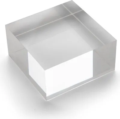 Zdjęcie produktu dla Blok akrylowy 100 x 100 x 50 mm, przezroczysty, błyszczące, wypolerowane krawędzie boczne / akryl / szkło akrylowe / lite / przezroczyste / bezbarwne / dekoracja – Zeigis®