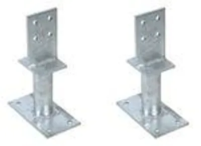 Obrázek produktu pro Alberts 4 x T-Pfostenträger mit Steg, Betonanker 150 mm, Steghöhe 130 mm, feuerverzinkt, zum Einbetonieren