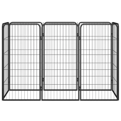 Image de vidaXL Parc pour chiens 8 pièces noir 50x100 cm Acier revêtu par poudre