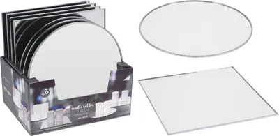Zdjęcie produktu dla Lustrzany świecznik srebrny 25 cm