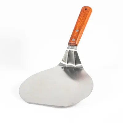 Pizzaschep aus Edelstahl, 34 cm, mit Holzgriff