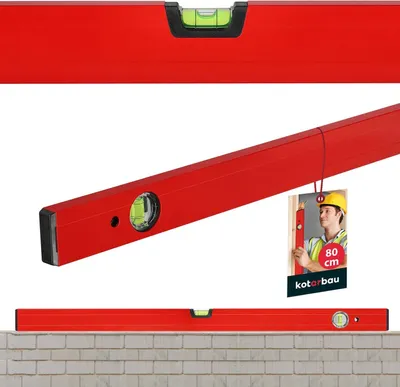 Produktbild von KOTARBAU® Aluminium-Wasserwaage Rot 80cm horizontalen & vertikalen Ausrichtung