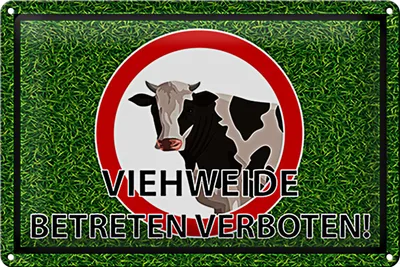 Produktbild von Blechschild Viehweide 30x20cm Betreten verboten