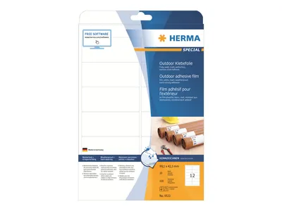 Obrázek produktu pro HERMA Special - polyethylen (PE) - matný - samolepicí - bílý - 99,1 x 42,3 mm 120 štítků (10 listů x 12)