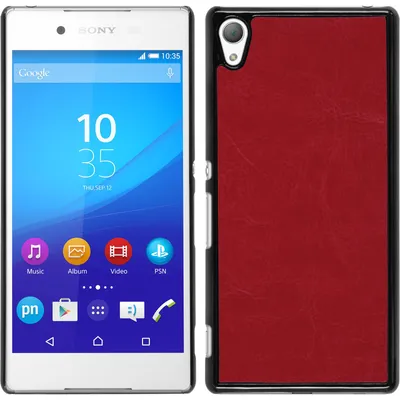 Produktbild von PhoneNatic Case kompatibel mit Sony Xperia Z3+ / Plus - Hülle rot Lederoptik Hard-case + 2 Schutzfolien
