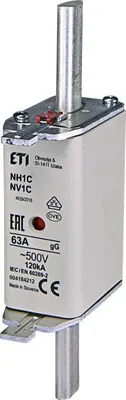 Obrázok produktu pre Poistková vložka NH1C gG 63A/500V