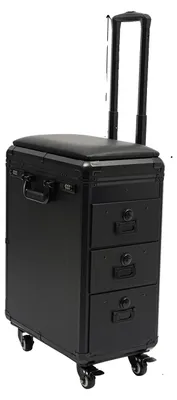 Immagine prodotto di Custodia per trucchi, treppiede regolabile, ruote mobili, colore nero