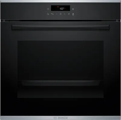 Produktbild von Bosch Serie 4 HBA271BB3, Medium, Elektrischer Ofen, 71 l, Katalytisch + Hydrolytisch, Integriert, Schwarz