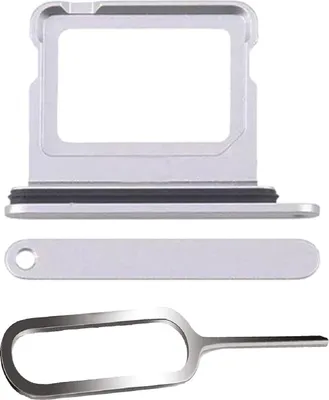 Produktbild von iPHONE 16 / PLUS SIM KARTEN HALTER TRAY ADAPTER FACH STECKER SLOT CARD + NADEL WEISS WEIß