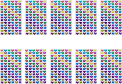 Produktbild von Oblique Unique 780 Herz Sticker Herzen Aufkleber mit Glitzer Scrapbooking Verzieren Basteln Spielen - bunt