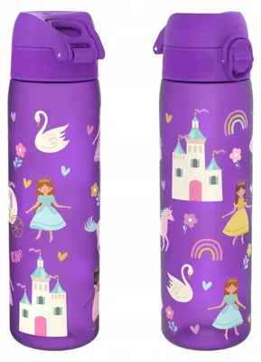 Productafbeelding van ION8 | Herbruikbare drinkfles, 500 ml - paars - motief: prinses - BPA-vrij en lichtgewicht