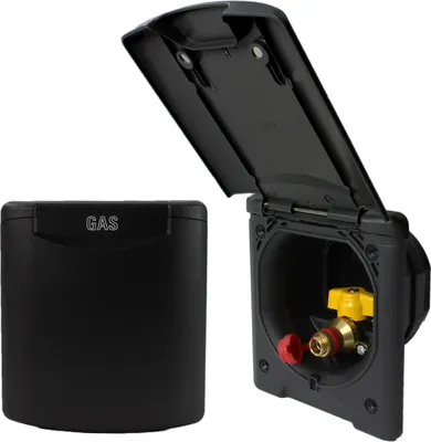 Produktbild von ABL Gas Gassteckdose Außensteckdose Versorgungsklappe Wohnmobil Wohnwagen Camper Boot Magnetdeckel schwarz
