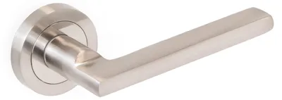 Zdjęcie produktu dla Emuca Zestaw klamek do drzwi wewnętrznychPerth, z rozetą D.50mm, Aluminium i Znal, Nikiel satynowy