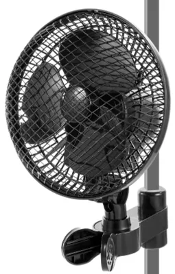 Produktbild von Growbox Ventilator - Clip Ventilator für Zuchtzelt - 2-stufig einstellbar - Oszillierend - Leiser Umluftventilator - Für Gewächshaus und Growzelt - Schwarz