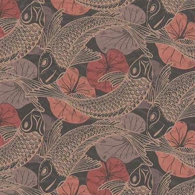 Produktbild von Livingwalls asiatische Tapete Metropolitan Stories Tapete mit Fischen Mio Tokio Vliestapete rot bronze grau braun orange 10,05 m x 0,53 m