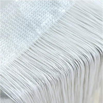 Imagen del producto de Cortina con flecos, 100x200 cm, blanca, para ventanas y como separador de ambientes