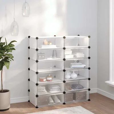 Produktbild von The Living Store Schuhregal Transparent 94,5x36,5x106 cm PP