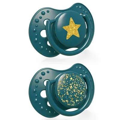 Image de LOVI Tétines silicone dynamique Stardust Green 0-3 m 2 pcs 22/892_green
