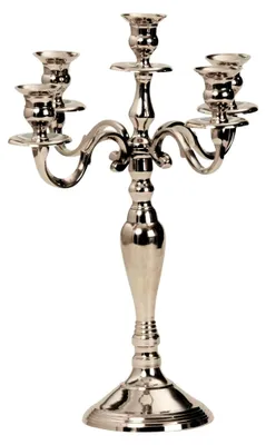 Produktbild von 5-armiger Kerzenständer 40 cm Silber