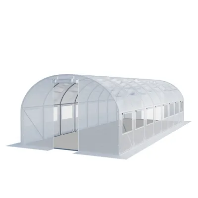 Produktbild von TOOLPORT Foliengewächshaus Gewächshaus 3x8m stabil & langlebig mit Fenster - reißfeste PE Plane 180g/m² weiß transparent