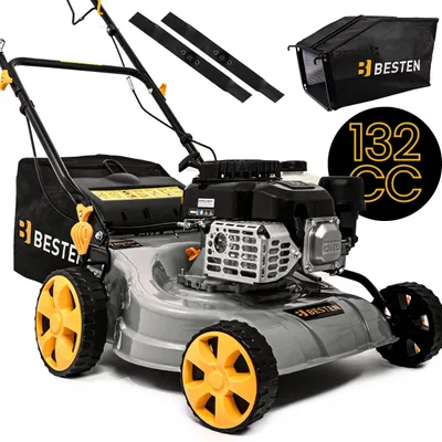 Produktbild von Benzin-Rasenmäher, selbstfahrend, leistungsstark, Mulchkorb, 40 l, Fassungsvermögen 132 cc