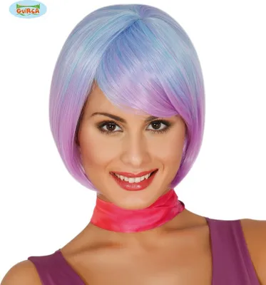 Produktbild von lila-blaue Kurzhaar Disco Perücke für Damen lila-blaue Kurzhaar Disco Perücke für Damen