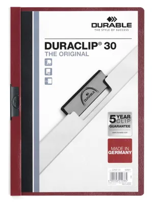 Image de DURABLE Chemise à clip DURACLIP® 30 A4, Rouge foncé, 220031