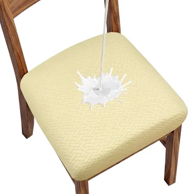 Imagen del producto de Fundas elásticas para sillas, juego de 4 unidades, tejido jacquard, desmontables y lavables