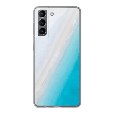 Produktbild von MuchoWow® Handyhülle Schutzhülle Hülle für Samsung Galaxy S21 Strand - Meer - Blau Silikon Softcase Handy Hülle - Softcase