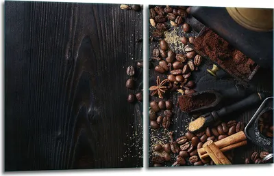 Produktbild von Herdabdeckplatten 2x40x52 Glaskeramikfeld 2-Teilig Glas Spritzschutz Holz