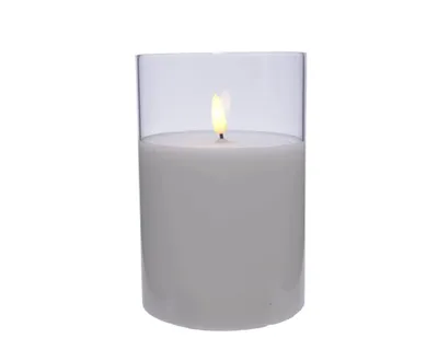 Obrázek produktu pro Svíčka vosková skleněná LED 15cm ws
