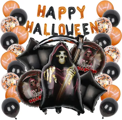 Produktbild von Halloween Ballons Dekoration Set 28 Teilig