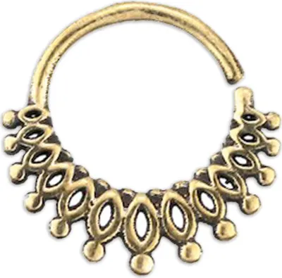 Produktbild von viva-adorno Ohr Piercing Ring Nasen Ring Messing Septum Vintage Antik Tragus Helix 1,0mm Z496,Design 14