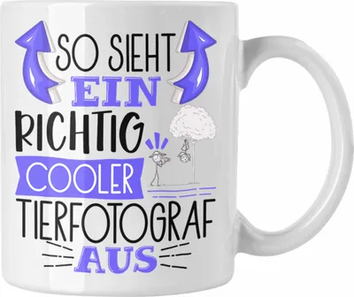 Produktbild von Trendation - Tierfotograf Tasse So Sieht Ein Richtig Cooler Tierfotograf Aus Geschenk Lustiger Spruch Geschenkidee (Weiß)