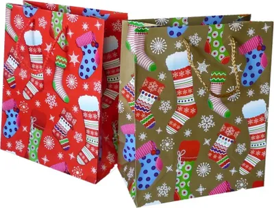 Produktbild von 24  Geschenktüten Strumpf 18,4 cm x 10 cm x 22,8 cm Weihnachten