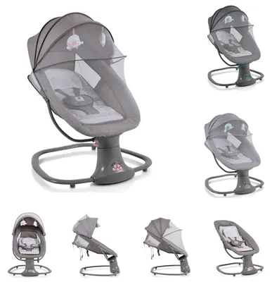 Produktbild von Moni Babywippe Axel 3 in 1 Schaukelfunktion Stubenwagen, Fernbedienung, Melodien pink