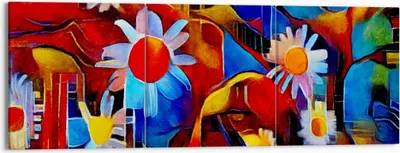 Produktbild von Bild auf Leinwand - Leinwandbild - Blume Abstraktion - 150x50cm - Wand Bild - Wanddeko - Wandbilder - Leinwanddruck - Bilder - Kunstdruck - Wanddekoration - Leinwand bilder - Wandkunst - CA150x50-3466