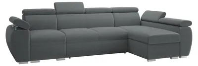Produktbild von MIRJAN24 Ecksofa Boston LCP, Stilvoll Eckcouch mit zwei Bettkästen und Schlaffunktion, Verchromte Metallfüße, Holzkonstruktion (Farbe: Kronos 22, Seite: Rechts 1P(65)+2R+LCP)