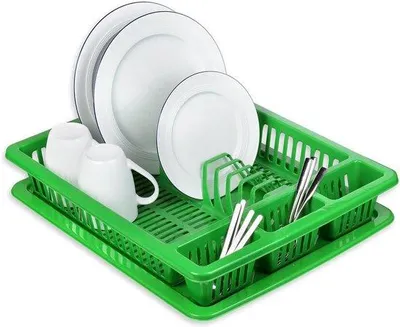 Obrázok produktu pre Odkvapkávač s misou v 10 farbách, cca 46 x 37 x 8 cm, farba: zelená