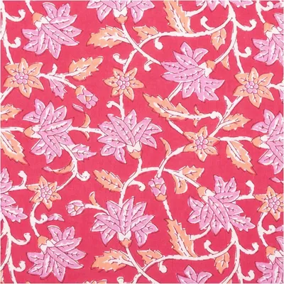 Produktbild von Baumwollstoff Meterware Voile Blumenranken pink 1,45m