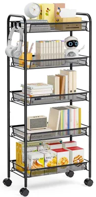 Immagine prodotto di Carrello da cucina a 5 ripiani, colore nero