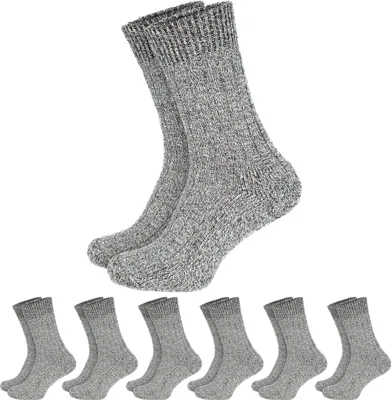 Produktbild von 6 Paar Norwegersocken für Damen und Herren – warm mit Frottee Innensohle - Anthrazit - 43/46