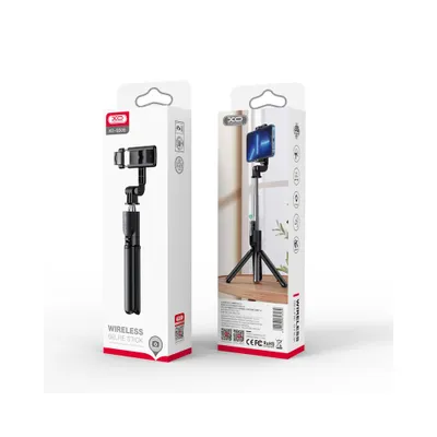 Produktbild von Kompakter Selfie-Stick mit Stativ XO SS09 Bluetooth, Schwarz