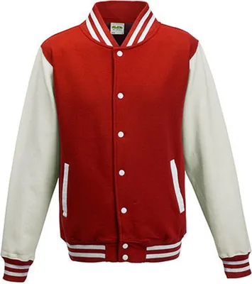 Produktbild von Just Hoods JH043 | Varsity Jacket / College Jacke - Farbe: Fire Red/White - Größe: M
